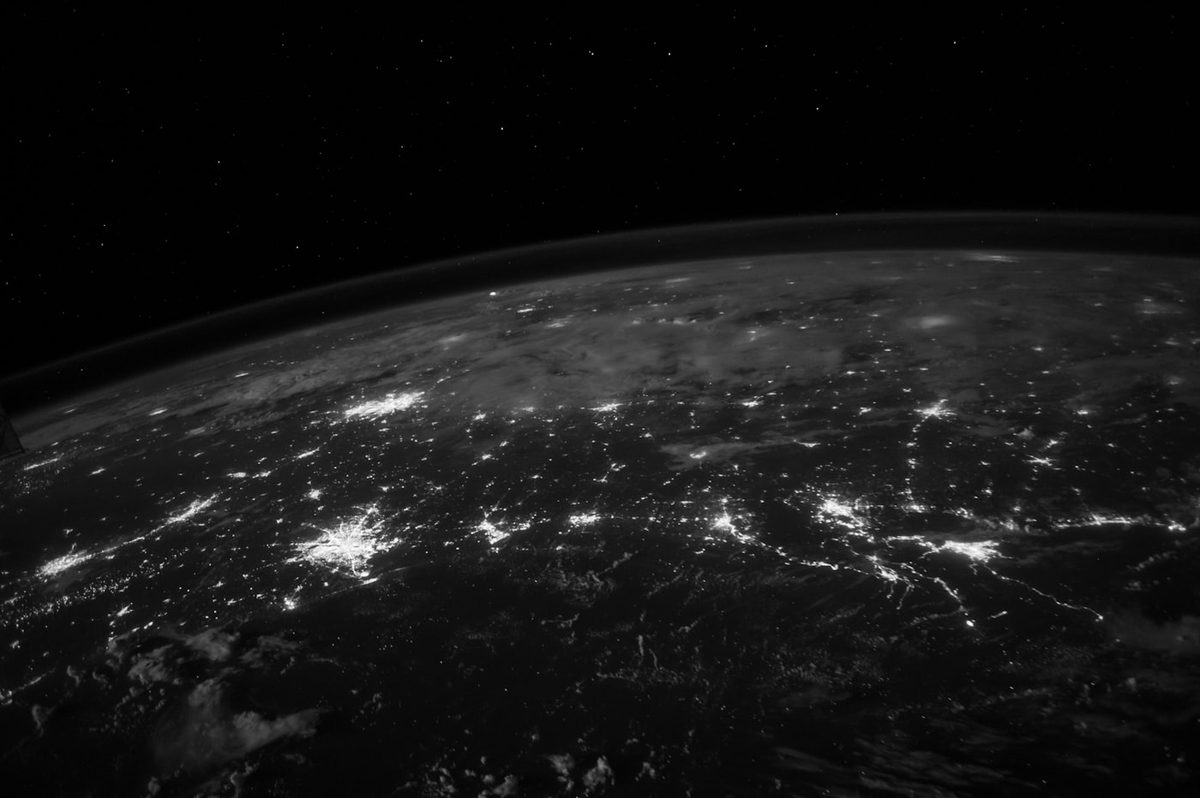 Earth at night from space